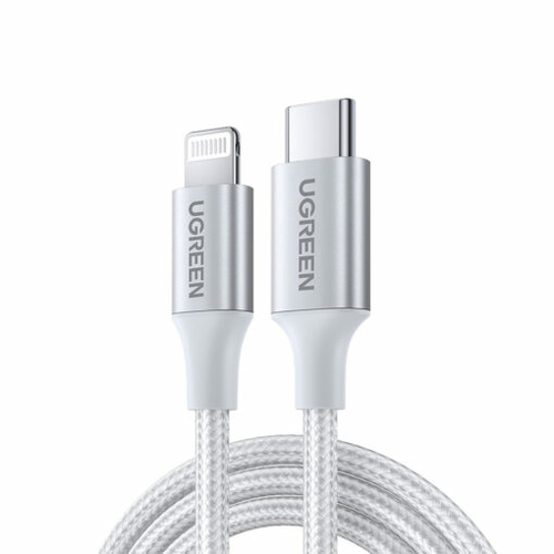 Кабель UGREEN US304 70523, Lightning — USB-C, 1 м, серебристый