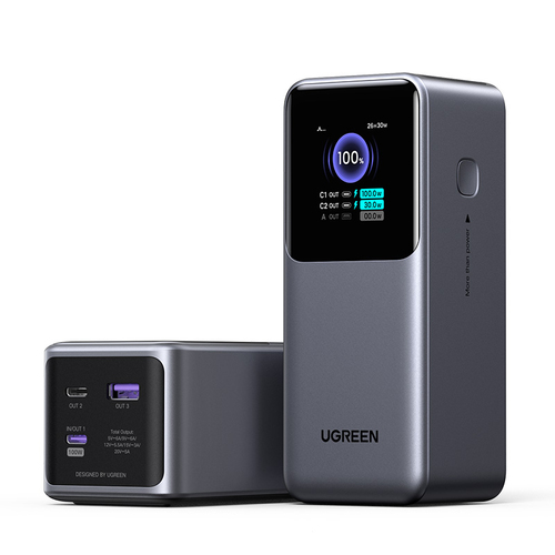 Пауэрбанк UGREEN PB721 35524B, 20000 мА·ч, 130 Вт USB PD, 2×USB-C + USB-A