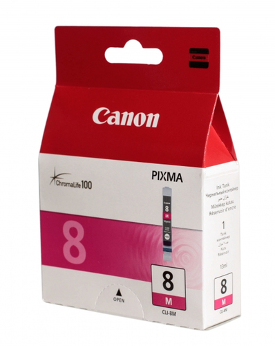 Картридж Canon CLI-8M, пурпурный, 13 мл, 700 страниц, струйная печать
