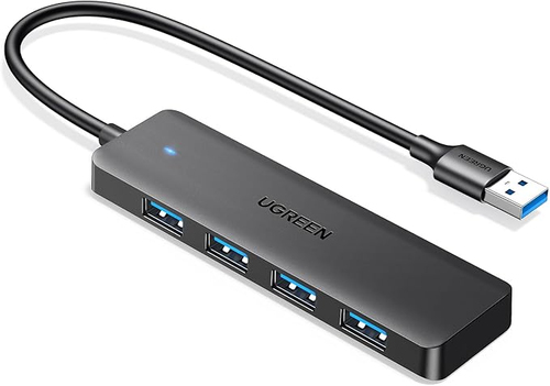 USB-хаб UGREEN CM219 25851, 4×USB-A 3.0, 5 Гбит/с, черный