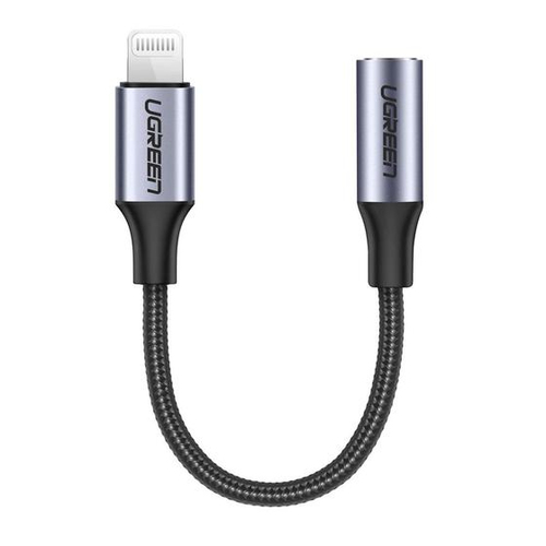 Кабель-адаптер Ugreen US211 30756, Lightning — 3,5 мм, 0,1 м, черный