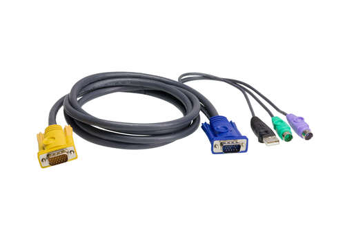 KVM-кабель ATEN 2L-5302UP, USB/PS/2 + VGA, SPHD — HDB-15, 1,8 м
