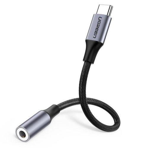 Адаптер UGREEN AV142 30632, USB-C — Jack 3,5 мм, 0,1 м, чёрный