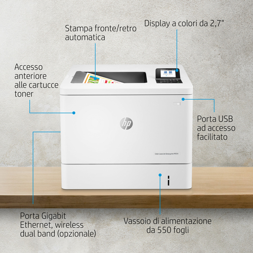 Принтер HP Color LaserJet Enterprise M554dn, A4, цветной, 33 стр/мин