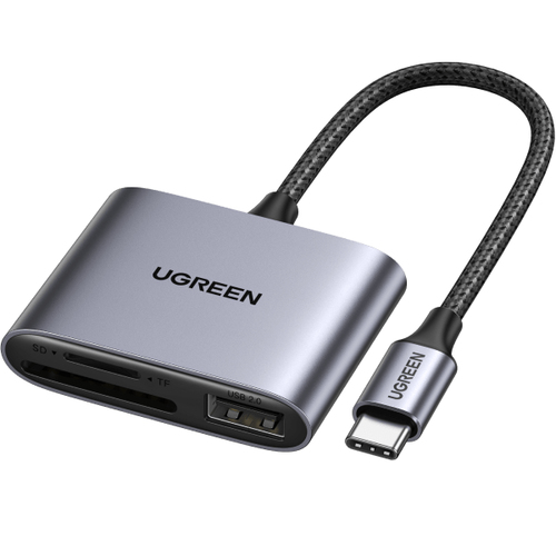 Кардридер UGREEN CM387 80798, USB-C 3.2 Gen 1, 2 слота, 5000 Мбит/с