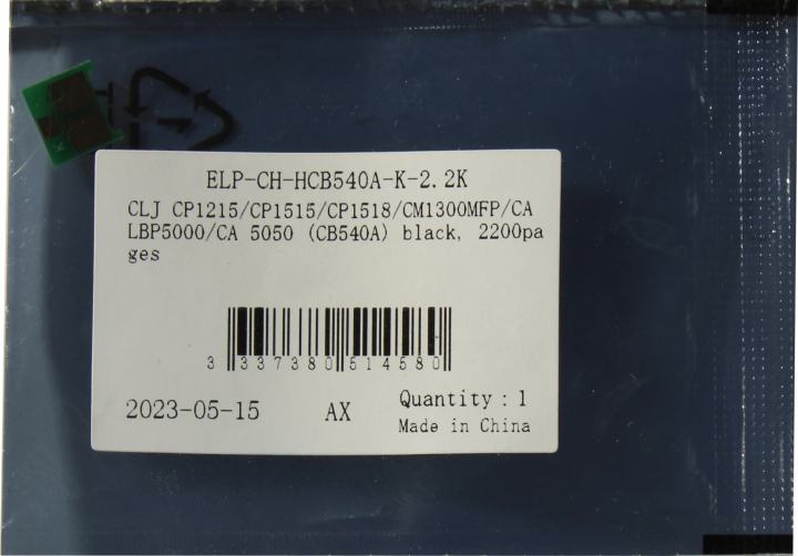 Чип ELP Imaging ELP-CH-HCB540A-K-2.2K для картриджа CB540A, 2.2K, чёрный
