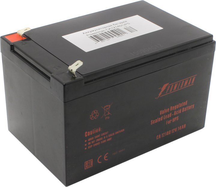 Аккумулятор POWERMAN Battery CA12140, 12 В, 14 А·ч, AGM, клеммы F2