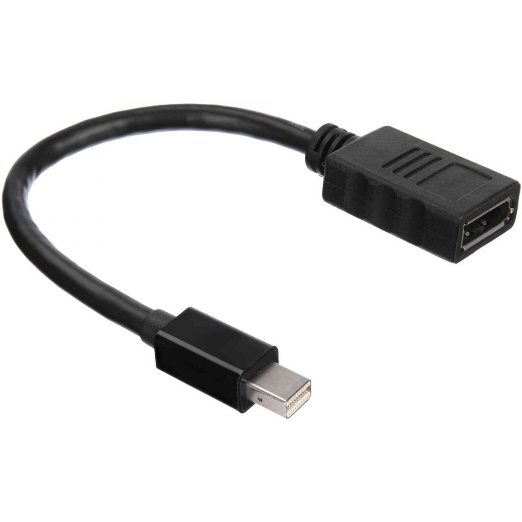 Переходник Cablexpert A-mDPM-DPF-001, miniDisplayPort — DisplayPort, 0,1 м, чёрный