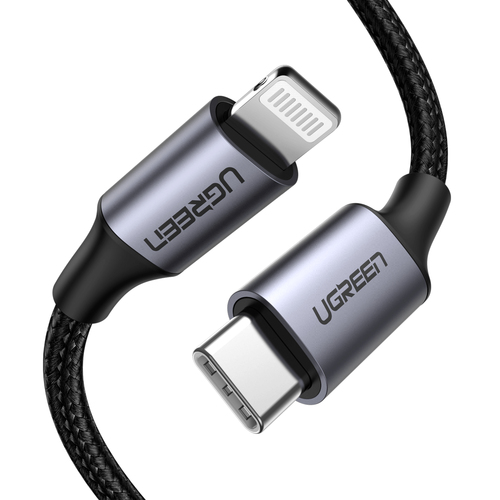 Дата-кабель UGREEN 60759, USB-C — Lightning, USB 2.0, 1 м, 3 А