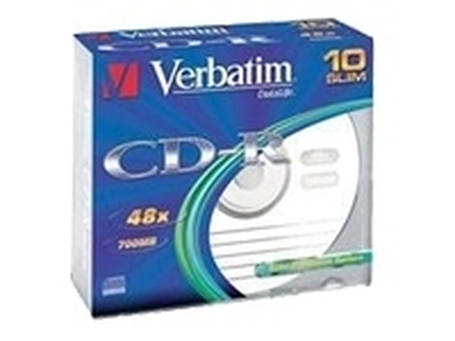 Диск CD-R Verbatim 43411, 700 МБ, 52x, Cake Box, 100 шт.