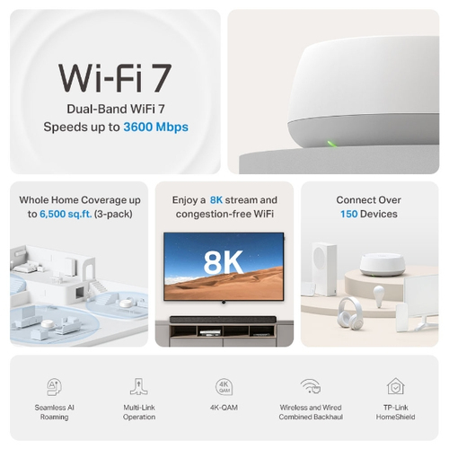 Mesh-система TP-Link Deco BE22(1-pack), Wi-Fi 7, BE3600, 2,4/5 ГГц
