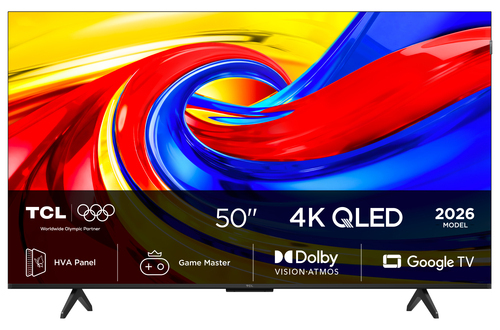 Телевизор TCL 50P7L-RU, 50" QLED 4K UHD, Google TV, Wi-Fi, Bluetooth