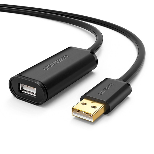 Кабель UGREEN US121-10321, USB 2.0, USB-A — USB-A, 10 м, чёрный
