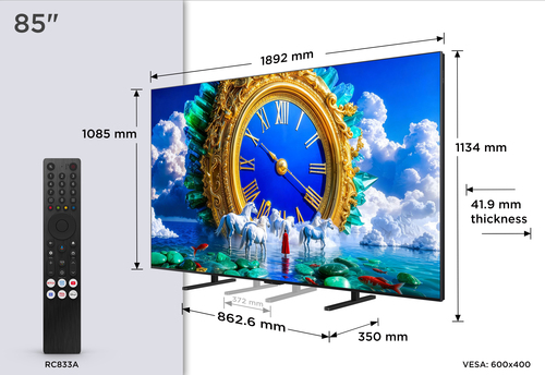 Телевизор TCL 85A400, 85", QLED 4K