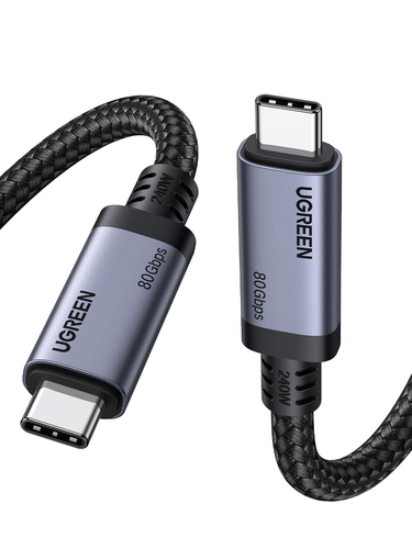 Кабель Ugreen 65383 L706, USB-C — USB-C, USB4 Gen 3x2, 240 Вт, 80 Гбит/с, 1 м