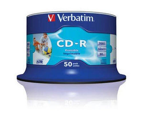 Диск CD-R Verbatim 43438, 700 МБ, 52x, 50 шт., Printable InkJet