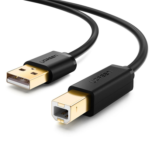 Кабель UGREEN US135-10351, USB 2.0, USB-A — USB-B, 3 м, чёрный
