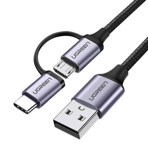 Кабель UGREEN US177 (30875), USB-A — USB-C/Micro-USB, 1 м, USB 2.0