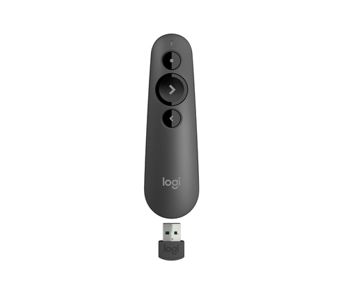 Презентер Logitech 910-005843 R500s, Bluetooth+2.4GHz, лазерная указка, чёрный