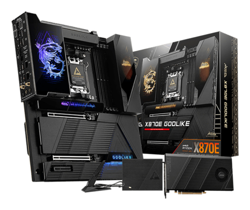 MSI MEG X870E GODLIKE {X870, AM5, 4*DDR5, 2*PCIEx16, 1*PCIEx4, 7*M.2, 7*TypeC, 8*USB3.2Gen2, 4*USB3.2Gen1, 4*USB2.0, 4*SATA3.0, 10G, 5G, 2*Type-C(DP), E-ATX} RTL