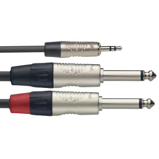 Stereo Jack 3.5 - 2 x Mono Jack 6.3