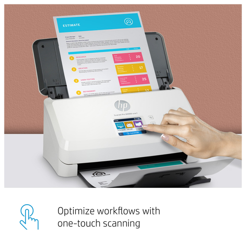 Сканер HP ScanJet Pro N4000 snw1, A4, 600 dpi, ADF 50 л, 40 стр/мин