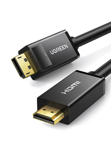 Кабель-адаптер UGREEN DP101 10204, DisplayPort — HDMI, 5 м, 3840x2160, 30 Гц