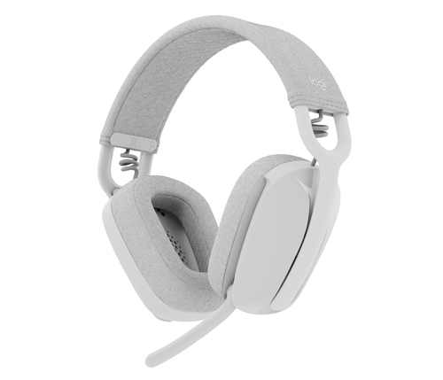 Гарнитура Logitech ZONE Vibe 100, Bluetooth, до 20 ч, микрофон с отключением, белая