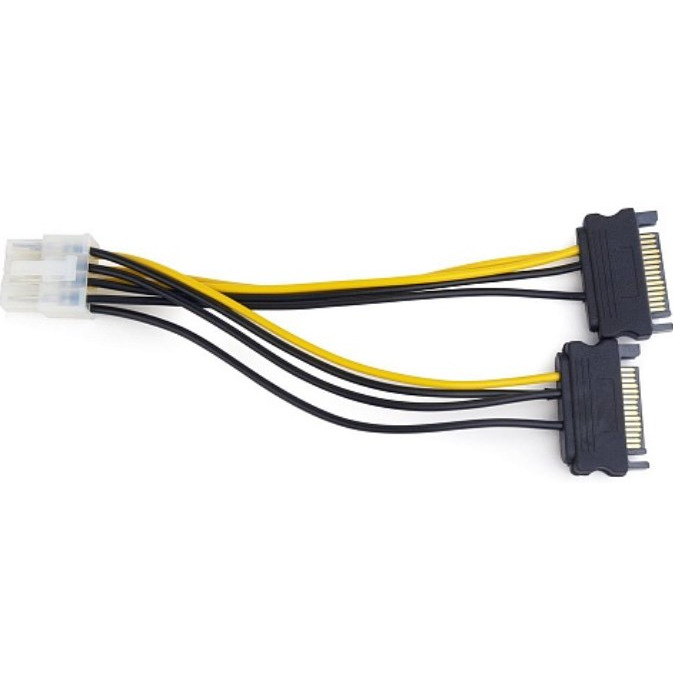 Переходник питания Cablexpert CC-PSU-83, 2×SATA → PCI-Express 8 pin, 15 см