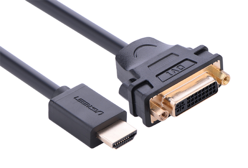Кабель-адаптер Ugreen 20136, HDMI 19M — DVI-I 29F, 0.15 м, Full HD