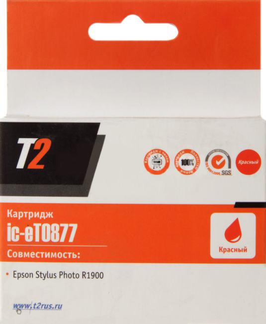 Картридж T2 IC-ET0877, красный, с чипом