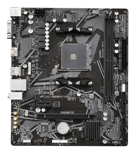 Материнская плата GIGABYTE A520M K V2 1.1, Socket AM4, AMD A520, Micro-ATX, DDR4 до 64 ГБ