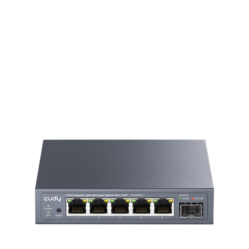 Коммутатор Cudy GS105ES1, 5×1GbE + 1 SFP, L2 Easy-Managed