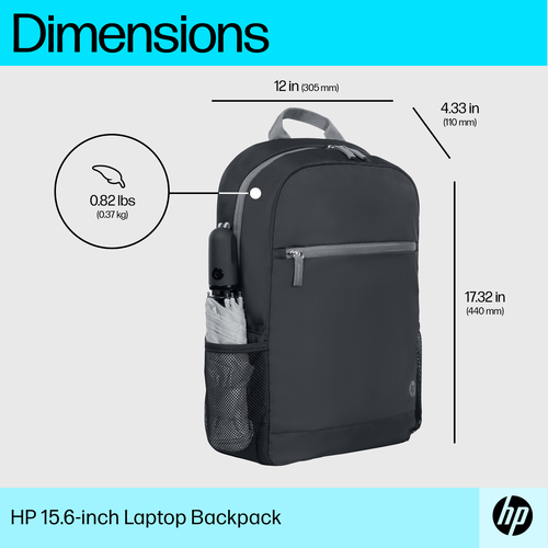 Рюкзак для ноутбука HP 15.6 Laptop Backpack (9W0Z7AA), 16 л, чёрный
