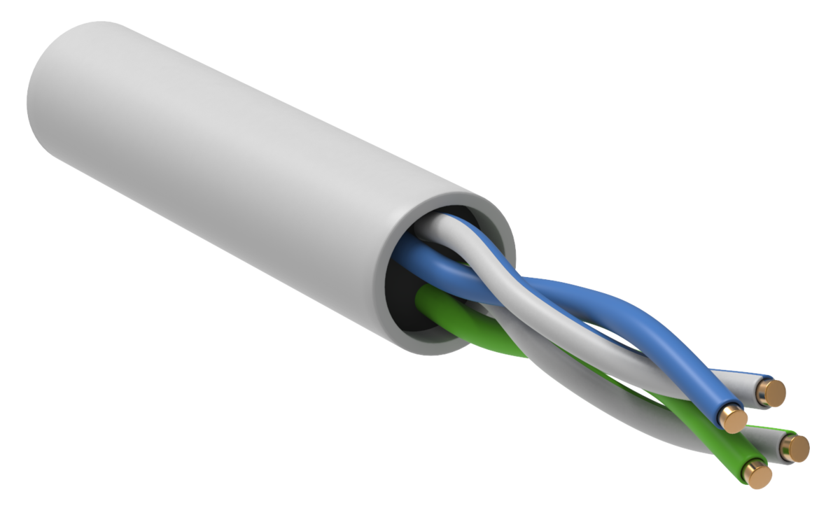 Кабель Пожтехкабель-СКС 202-007, U/UTP, 2 пары, кат.5e, 24 AWG, PVC, 305 м