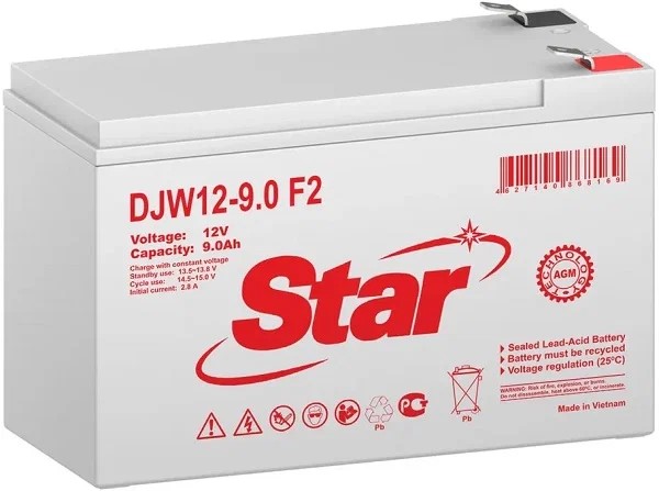 Аккумулятор STAR DJW12-9.0 F2, 12В, 9Ач