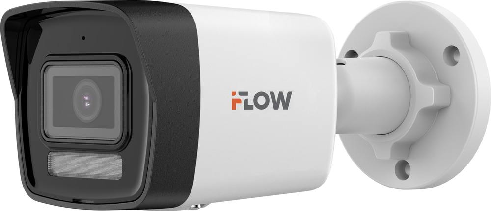 IP-камера IFLOW F-IC-1182CM(2.8mm), уличная, 8Мп, 2.8мм, ИК+белый свет до 30м, PoE