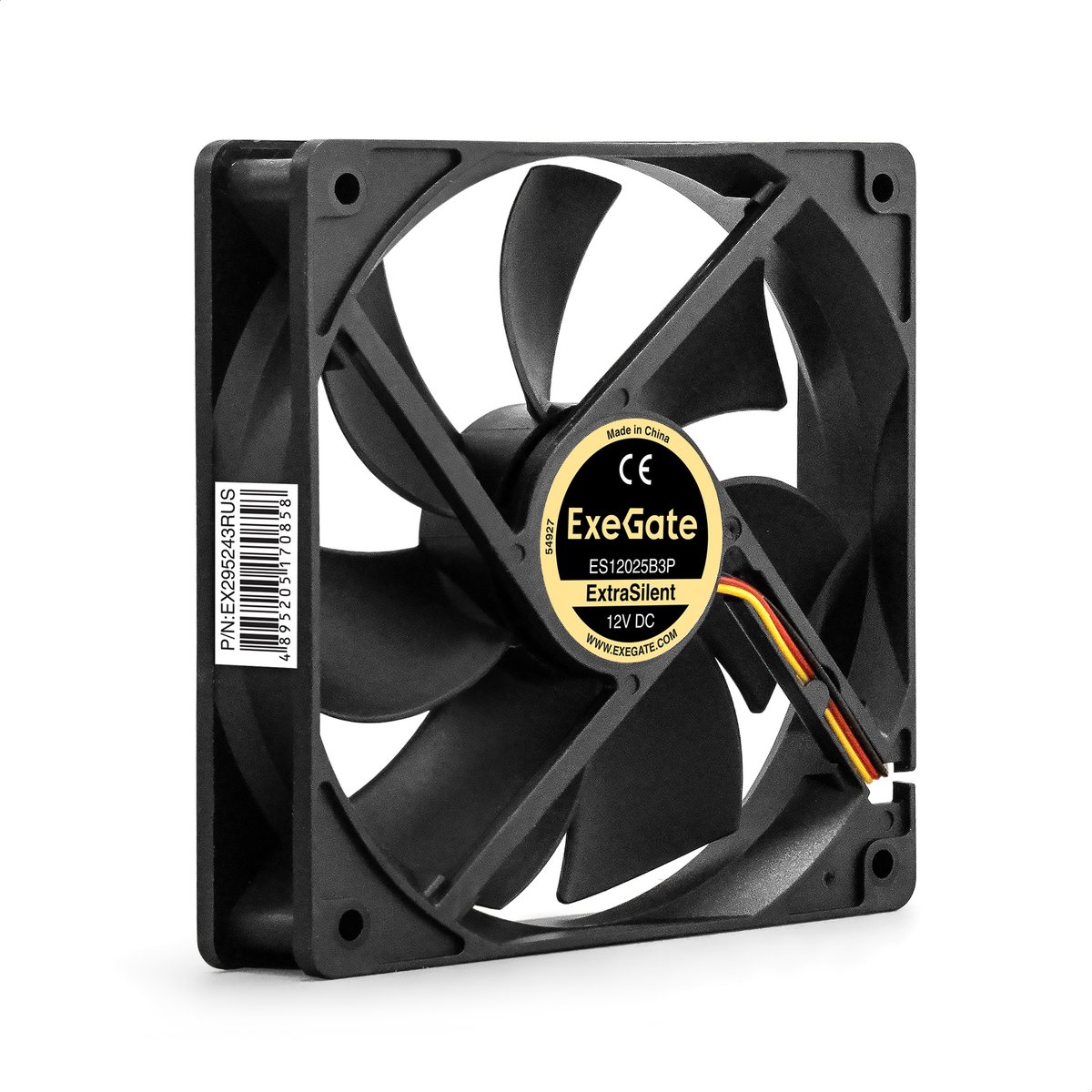 Вентилятор ExeGate ExtraSilent ES12025B3P (EX295243RUS), 120×120×25 мм, 12 В, 3-pin