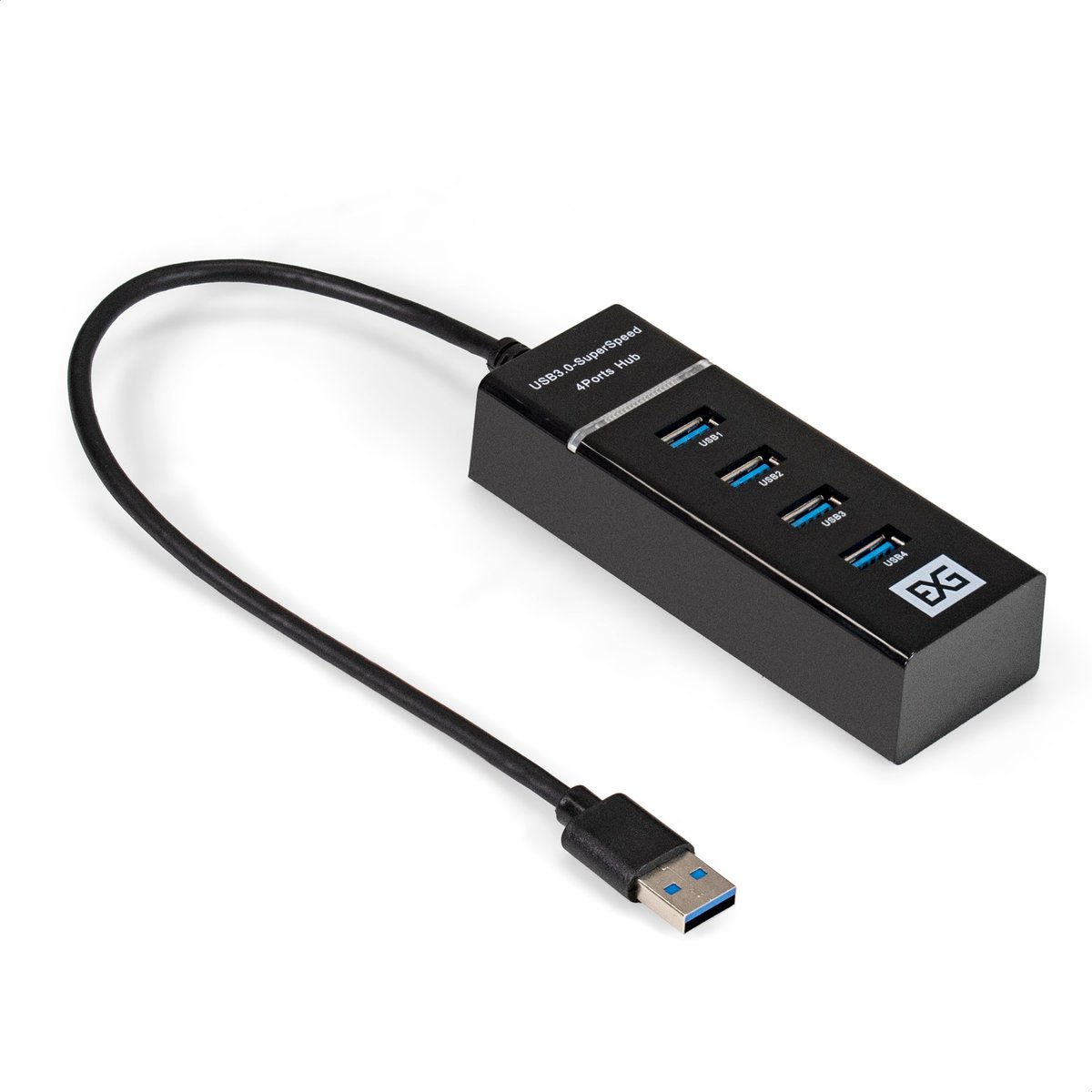 USB-хаб ExeGate EX299788RUS, 4-в-1, USB 3.0, черный