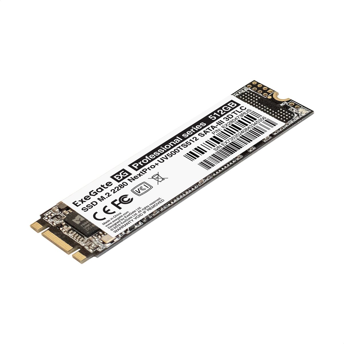 Накопитель SSD ExeGate NextPro+ UV500TS512, 512 ГБ, M.2 2280, SATA III