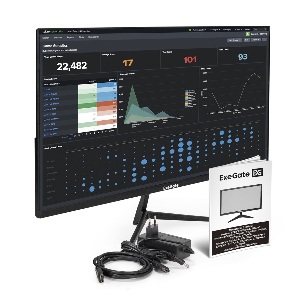 Монитор ExeGate ProSmart EV2707A, 27" VA, 1920x1080@75 Гц, HDMI/VGA