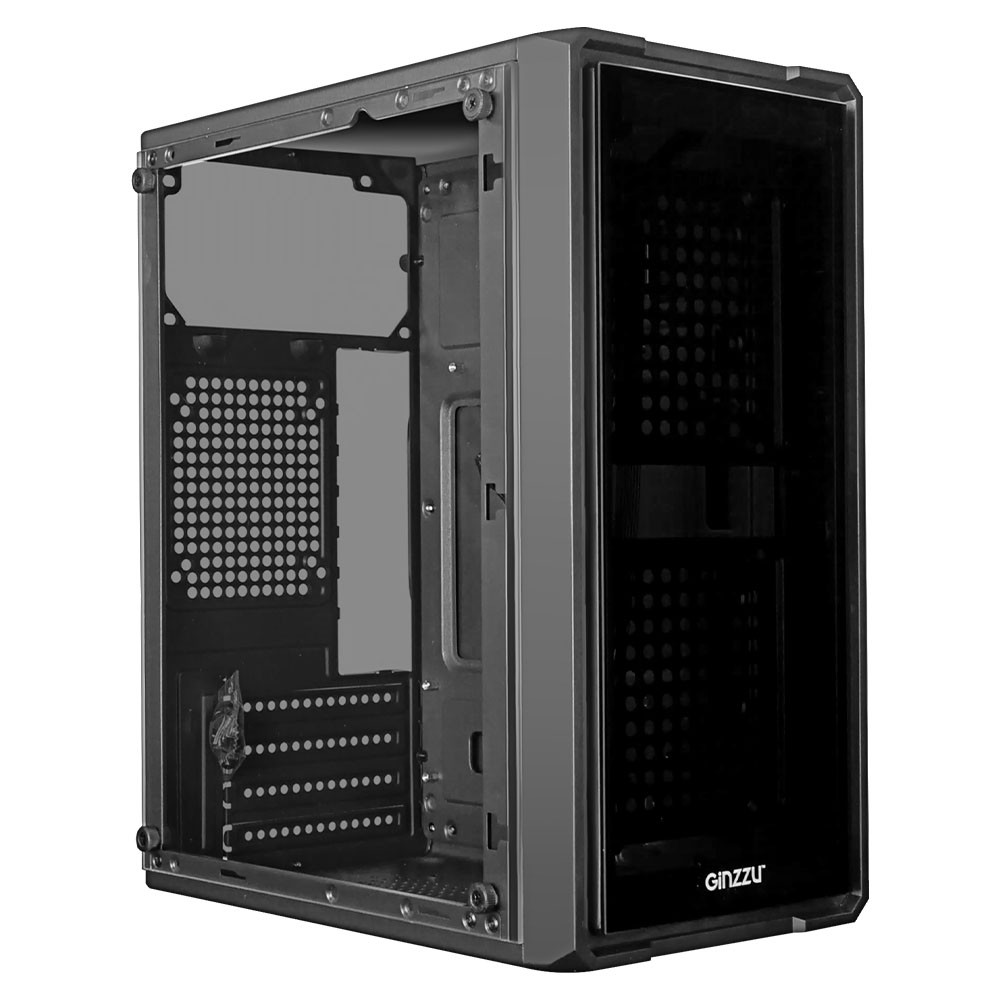 Корпус Ginzzu B175, 2xUSB 2.0, стекло