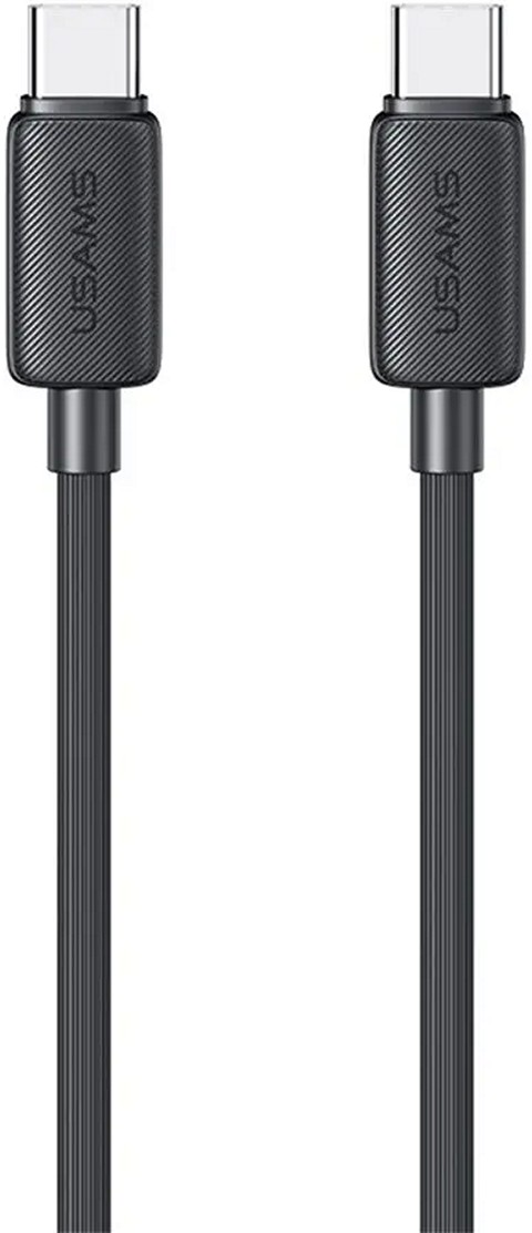 Usams US-SJ691 60W Striped Data Cable Type-C To Type-C-KY Series 1m Black (SJ691USB01)