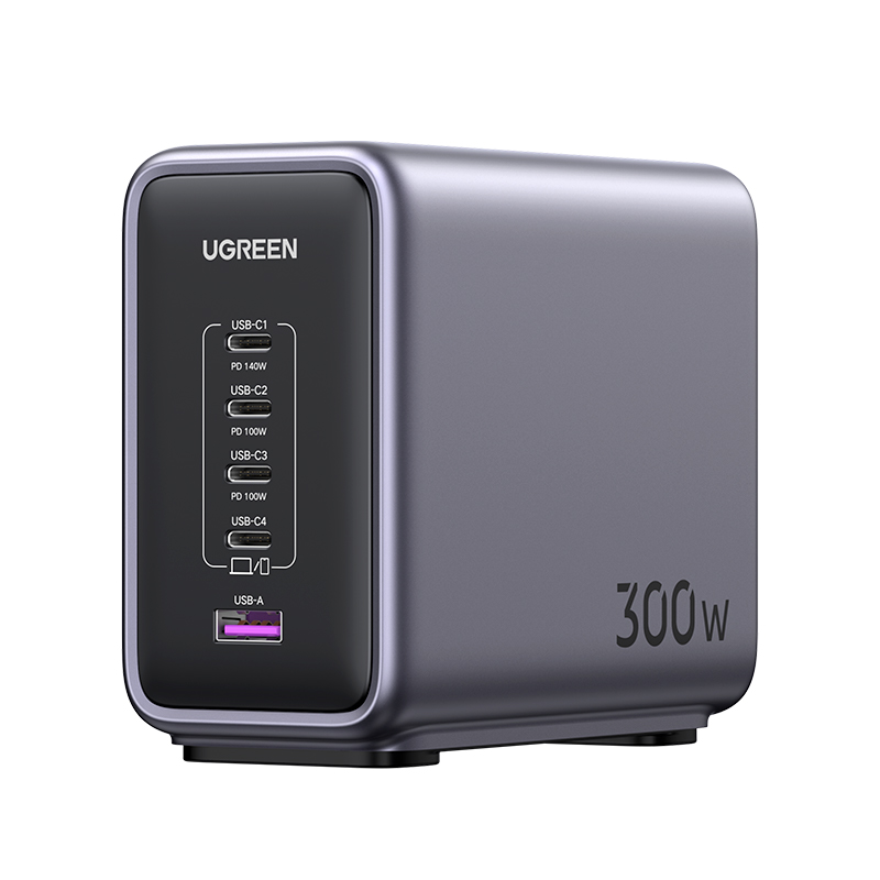 Зарядное устройство UGREEN CD333 Nexode 300W, 4×USB-C + 1×USB-A, GaN, PD 3.1