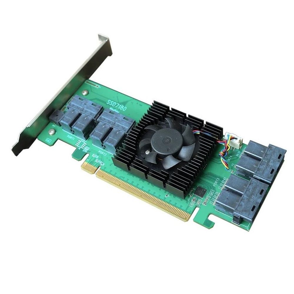 RAID-контроллер HighPoint SSD7180, PCIe 3.0 x16, 8× SFF-8643, NVMe, LP