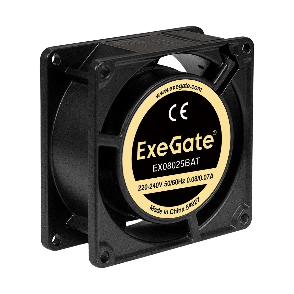 Вентилятор ExeGate EX08025BAT (EX288998RUS), 80×80×25 мм, 220 В, 2600 об/мин