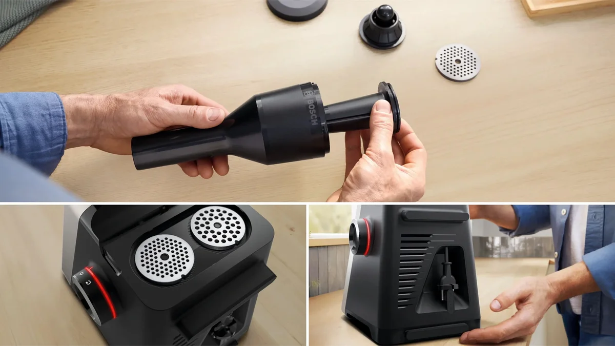 Мясорубка Bosch MFWS835M, 2500 Вт, черный