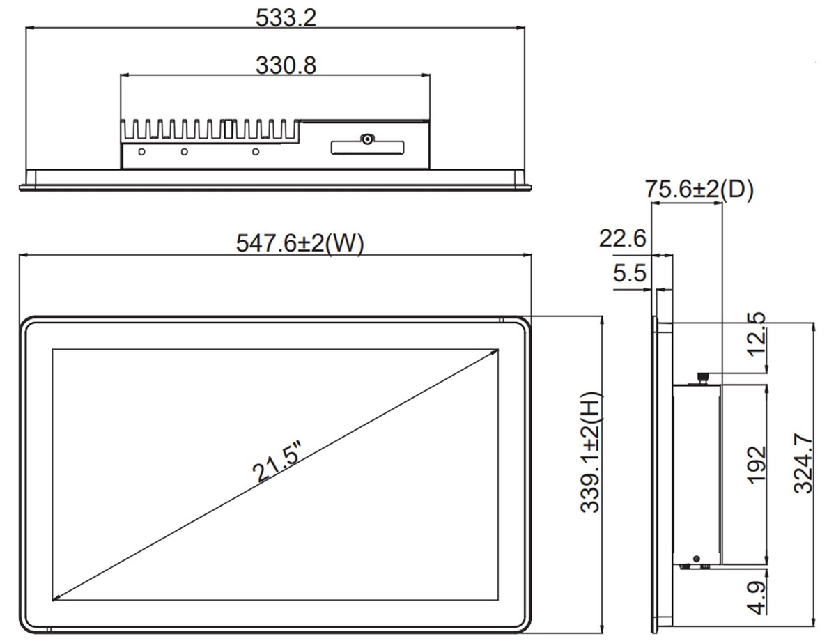 Панельный ПК Axiomtek GOT321W-521-R-DC, промышленный
