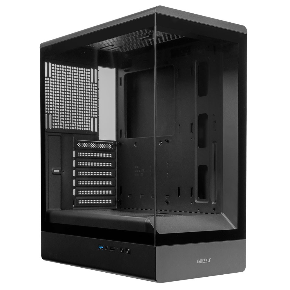 Корпус Ginzzu GL 170, сталь, ATX, Micro-ATX, до 360 мм, черный