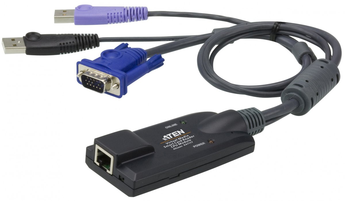 KVM-адаптер ATEN KA7177, USB Virtual Media, SVGA+USB 2.0+Audio, до 50 м